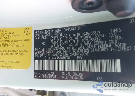 2008 Toyota Highlander Limited from USA, damaged, VIN JTEES42A782018004